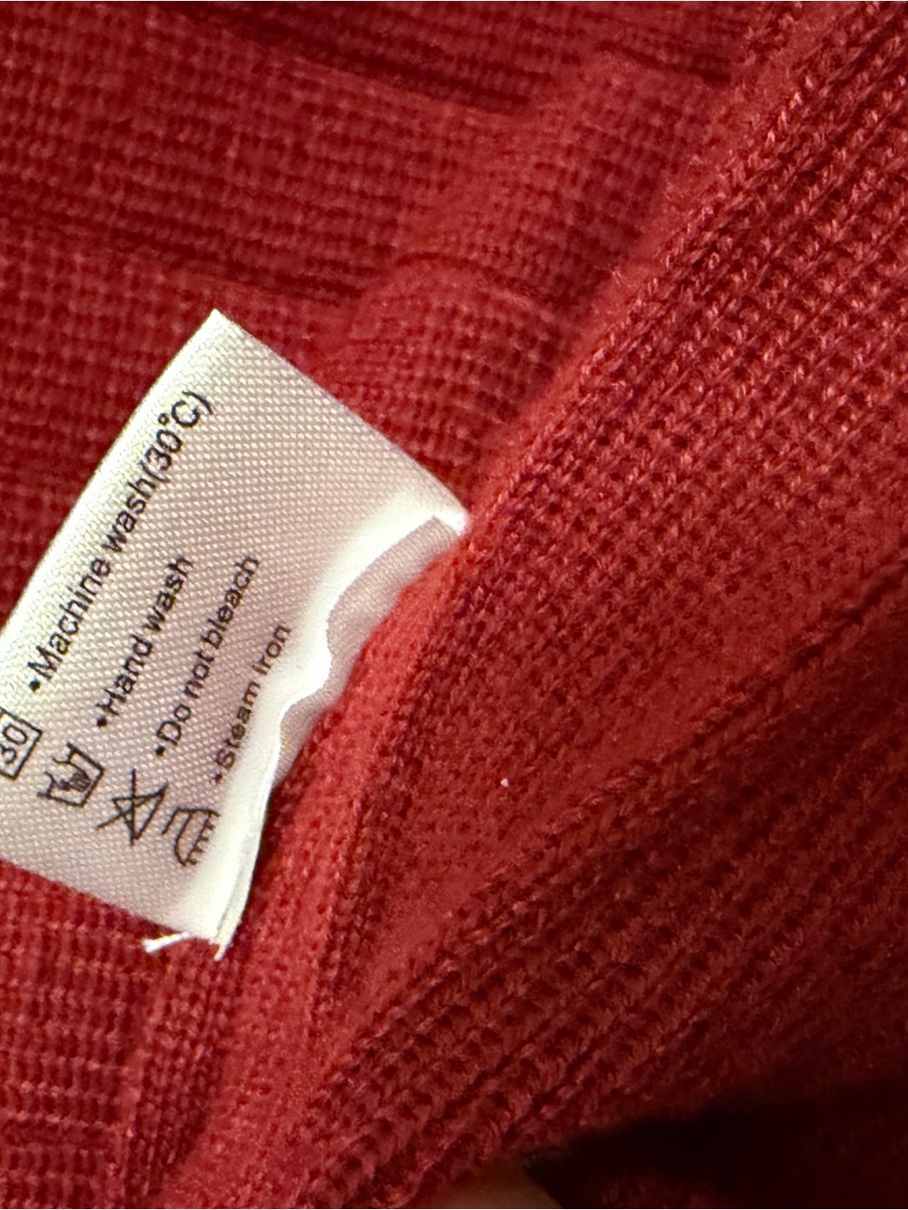 Classic Ribbed Stretch V-Neck Button Sweater - Red - Picture 8 of 8